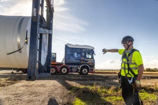 McFadyens Transport, Charles McFadyen, Wind Transport, Scania R164/580, Scania Longline, Scania Longline 8x4, tribute, wind energy, Special Truck Interiors, Oshkosh, Nooteboom, Goldhofer, windfarm, Enda