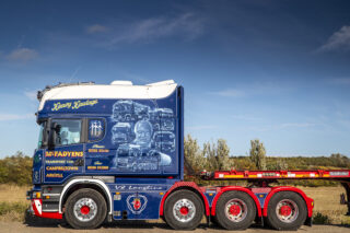 McFadyens Transport, Charles McFadyen, Wind Transport, Scania R164/580, Scania Longline, Scania Longline 8x4, tribute, wind energy, Special Truck Interiors, Oshkosh, Nooteboom, Goldhofer, windfarm, Enda