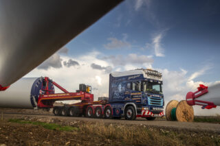 McFadyens Transport, Charles McFadyen, Wind Transport, Scania R164/580, Scania Longline, Scania Longline 8x4, tribute, wind energy, Special Truck Interiors, Oshkosh, Nooteboom, Goldhofer, windfarm, Enda