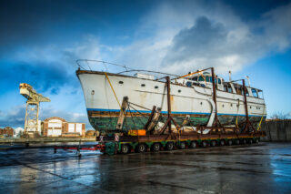 Cabin Boat Ready to be Transported